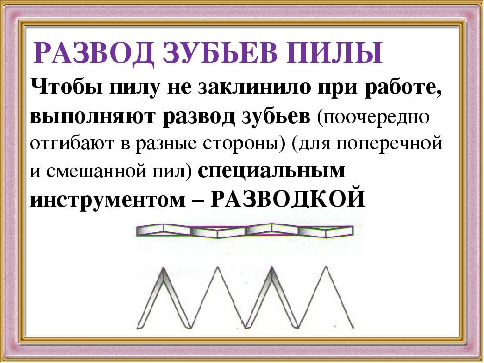 Какую операцию называют разводкой пилы