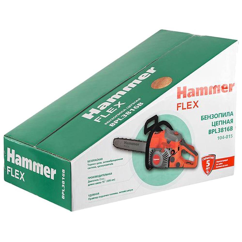 Бензопила hammer hammerflex bpl3816