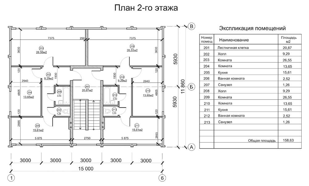 План 1 этажа чертеж