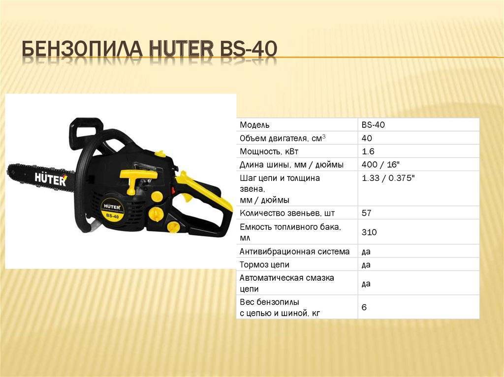 Huter bs-52 бензопила: описание, характеристики и отзывы