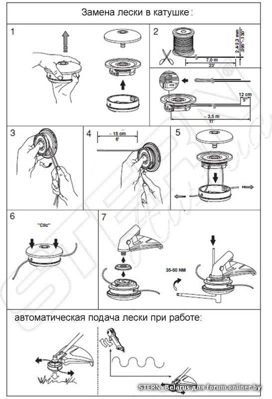 Как правильно вставить леску в триммер carver • auramm.ru