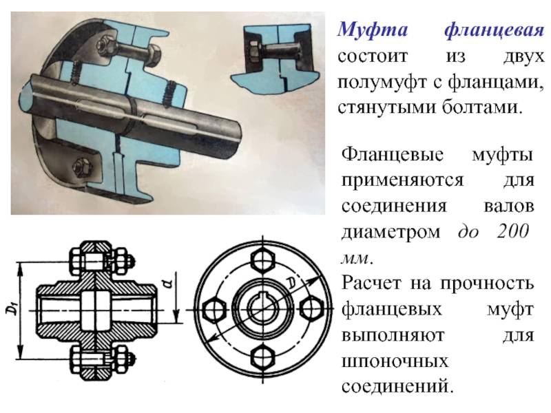 Муфты - соединительные элементы валов и узлов.