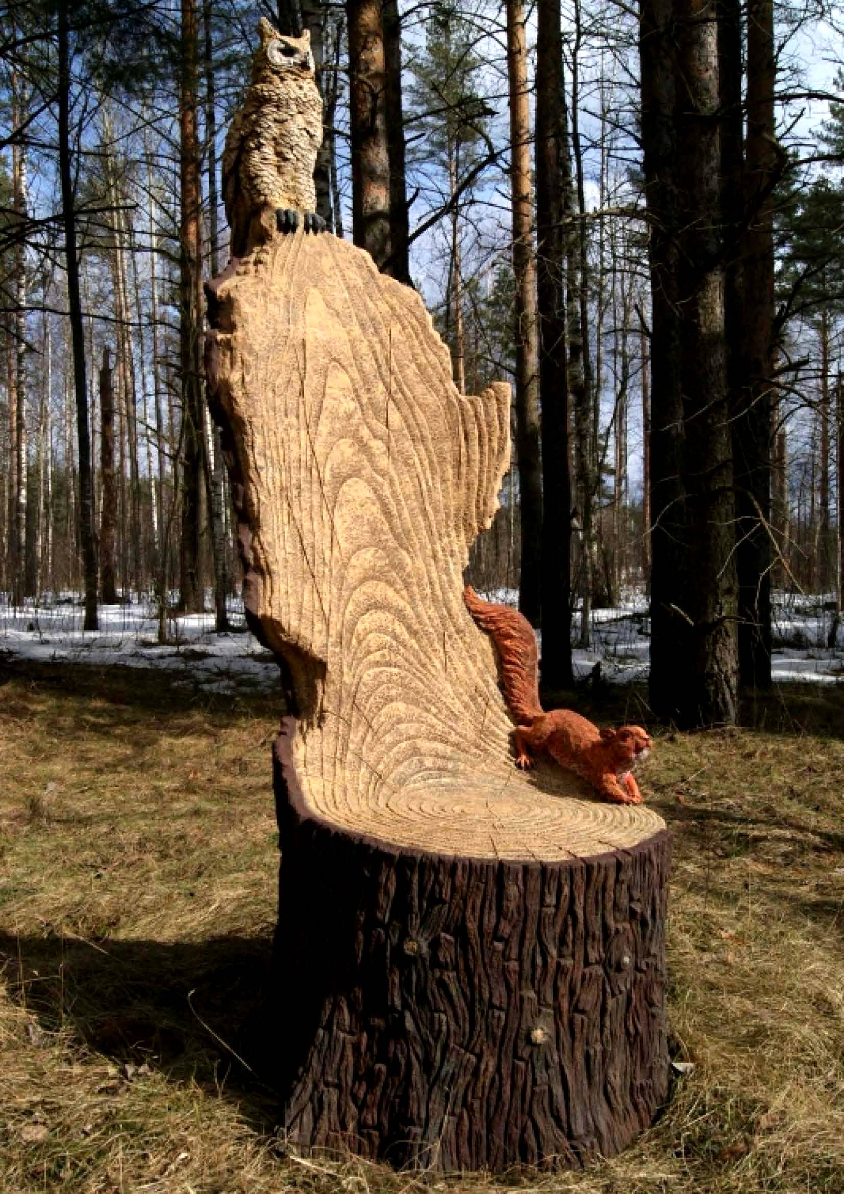 Скульптура из дерева резной медведь. фигуры из дерева бензопилой своими руками