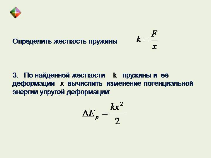 Как найти растяжение пружины формула