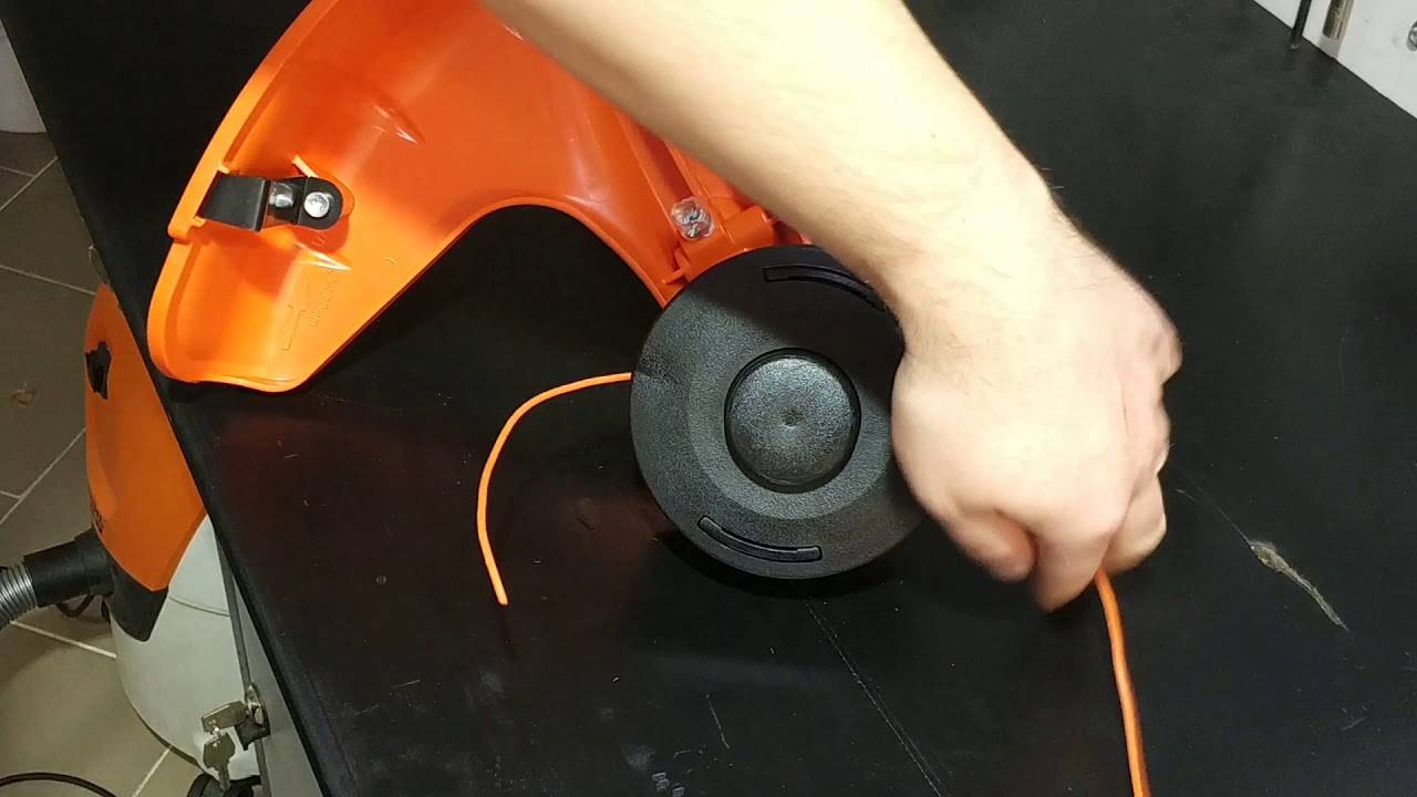 Как наматывать леску на бензотриммер stihl
