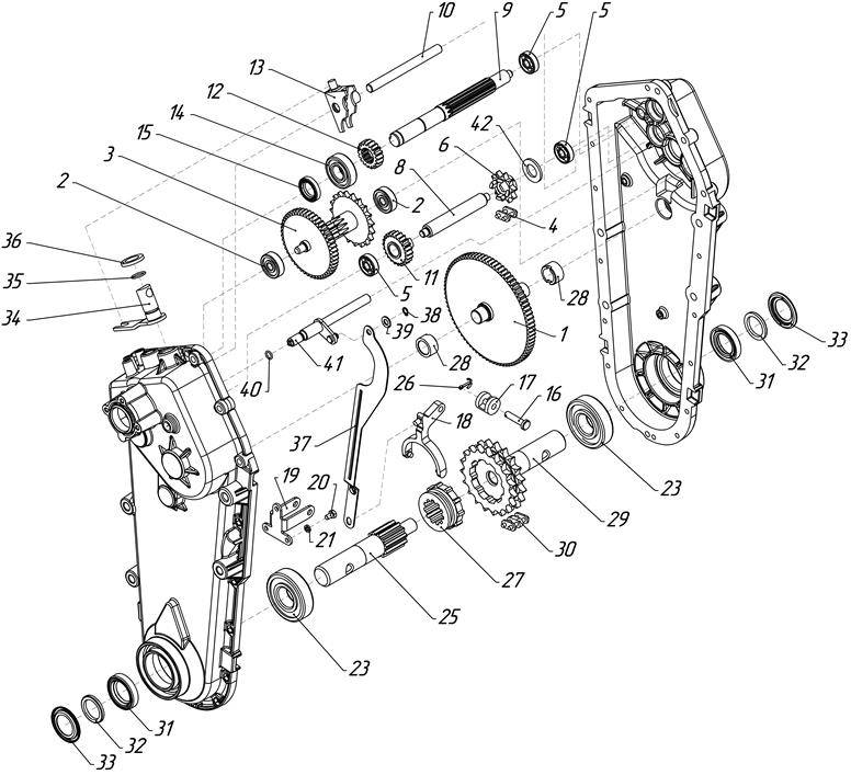 Схема сборки редуктора мотоблока урал