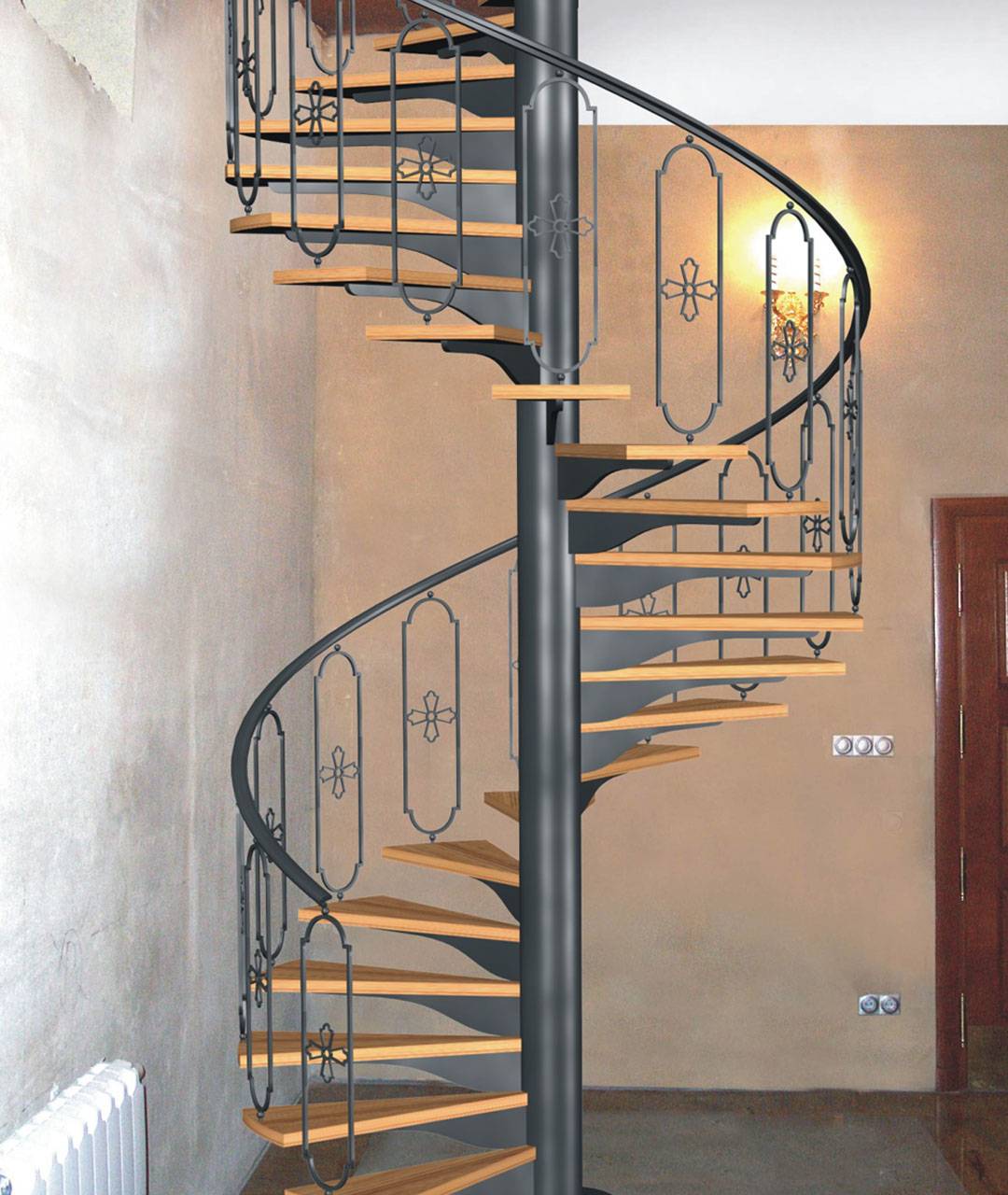 Кованые винтовые лестницы: фото в интерьере