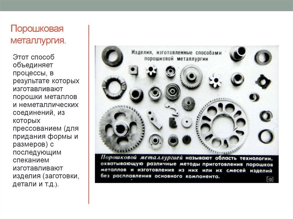 Изделия порошковой металлургии