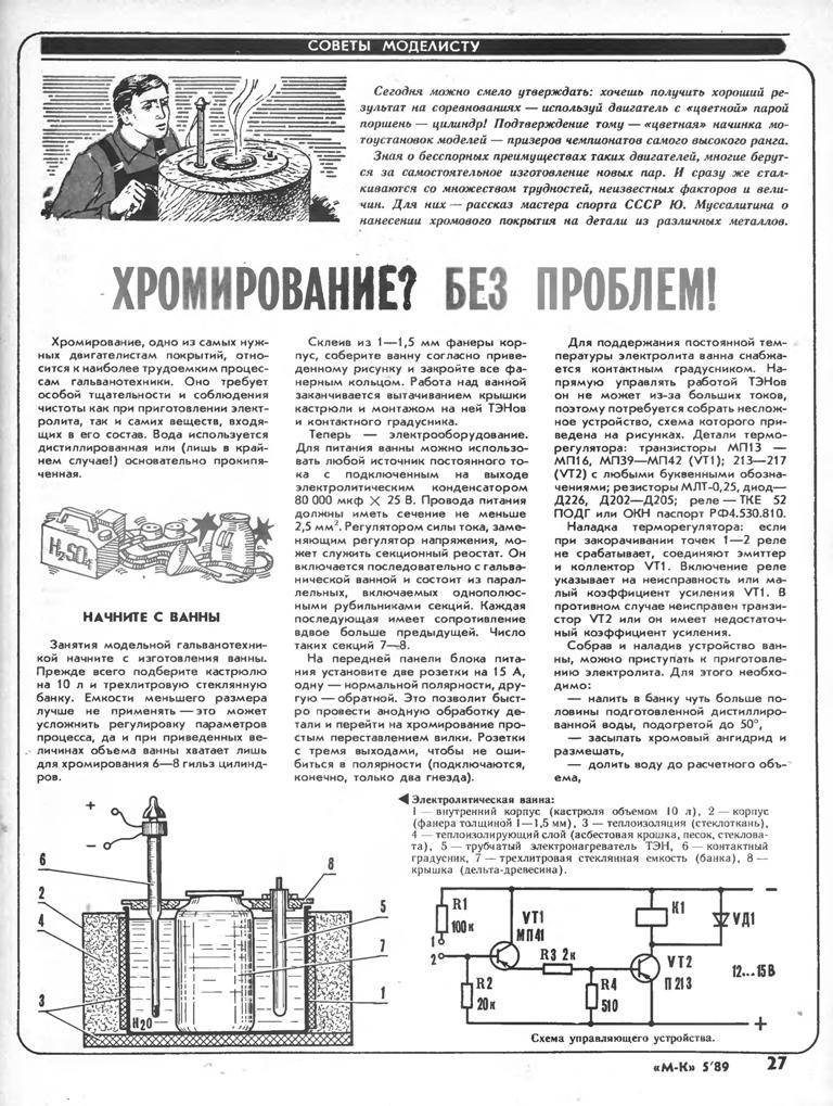 Схема хромирования деталей