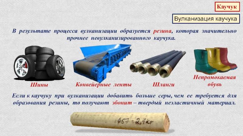 Вулканизация каучука: процесс вулканизации серой, резина - продукт