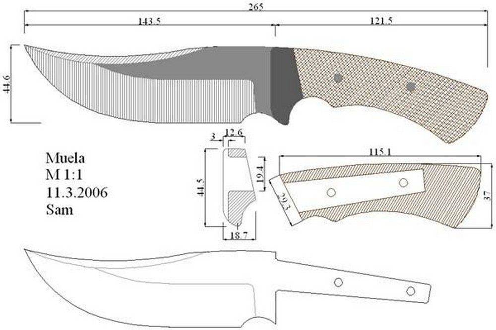 Нож своими руками в домашних условиях чертежи