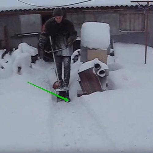 Снегоуборщик из триммера — чертеж, видео, алгоритм изготовления