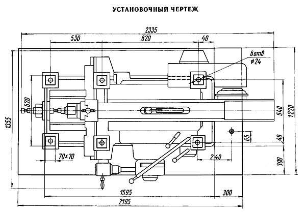 Установочные чертежи станков